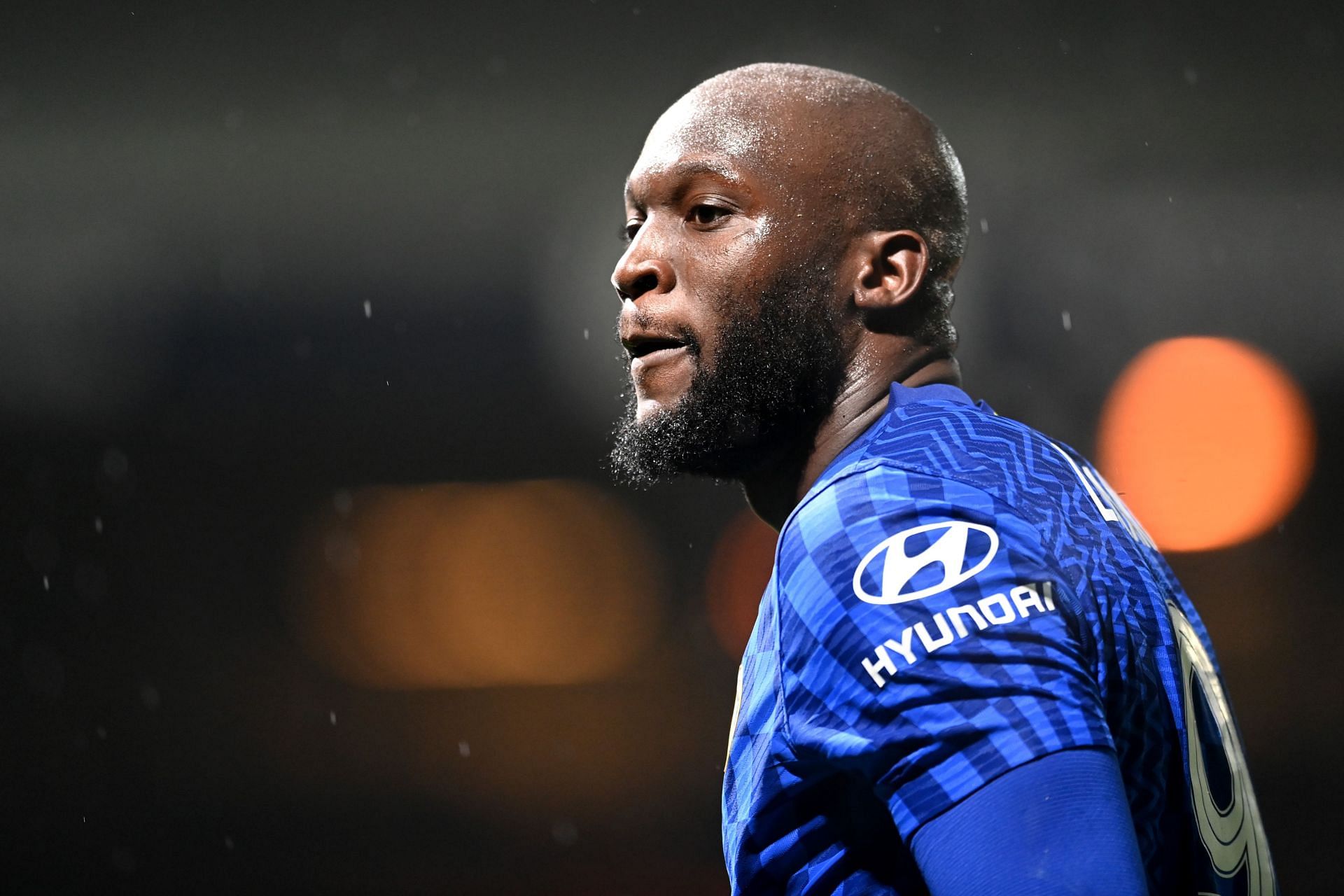 Romelu Lukaku in action for the Blues in a Premier League fixture.